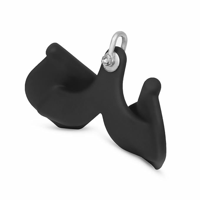 KAKSS Cable Machine Attachments. Black Matte Handles with Universal Attachment for Cable Machines. Pull Down, Press Down, Row, Triceps, Biceps & Lats. Available in 8 Varieties. (Narrow Outside Handle)